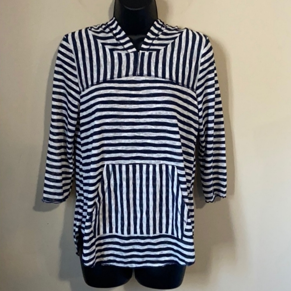 Maurices Large Striped Hoodie 3/4 Sleeve